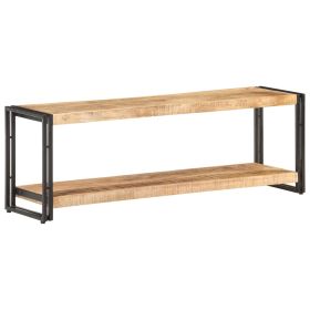 vidaXL TV Cabinet 47.2"x11.8"x15.7" Rough Mango Wood (Color: Black)