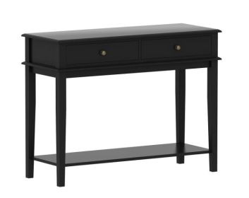 Modern Console Table with Drawers and Storage Shelf;  Entry Hallway Table for Living Room;  Sofa End Table (Color: Black)