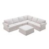 Fabric Upholstered Modular Sofa Collection; Modular Customizable ; Sectional Couch with removable Ottoman for Living Room