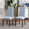 Upholstered Dining Chairs - Dining Chairs Set of 2 Fabric Dining Chairs with Copper Nails