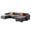 Modular U Shape Sectional Fabric Sofa