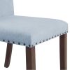 Upholstered Dining Chairs - Dining Chairs Set of 2 Fabric Dining Chairs with Copper Nails