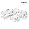 Fabric Upholstered Modular Sofa Collection; Modular Customizable ; Sectional Couch with removable Ottoman for Living Room