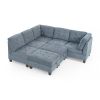 L shape Modular Sectional Sofa; DIY Combination; includes Three Single Chair ; Two Corner and Two Ottoman