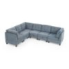 L shape Modular Sectional Sofa; DIY Combination; includes Three Single Chair and Three Corner