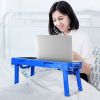 Foldable Laptop Table Bed Notebook Desk with Cooling Fan Mouse Board LED light 4 xUSB Ports Breakfast Snacking Tray