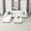 L shape Modular Sectional Sofa; DIY Combination; includes Three Single Chair ; Two Corner and Two Ottoman