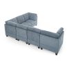 L shape Modular Sectional Sofa; DIY Combination; includes Three Single Chair and Three Corner