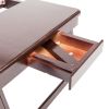 Laptop Desk Table Adjustable 100% Bamboo Foldable Breakfast Serving Bed Tray w' Tilting Top Drawer