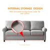 Linen Fabric Upholstery with Storage Sofa 1+2+3 Sectional