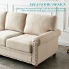 Linen Fabric Upholstery with Storage Sofa 1+2+3 Sectional