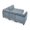 L shape Modular Sectional Sofa; DIY Combination; includes Three Single Chair ; Two Corner and Two Ottoman