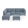 L shape Modular Sectional Sofa; DIY Combination; includes Three Single Chair ; Two Corner and Two Ottoman