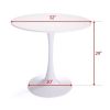 31.5"H White Tulip Table Mid-Century Dining Table with Round MDF Table Top;  Pedestal Dining Table;  End Table Leisure Coffee Table XH