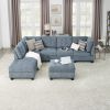 L shape Modular Sectional Sofa; DIY Combination; includes Three Single Chair ; Two Corner and Two Ottoman