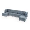 L shape Modular Sectional Sofa; DIY Combination; includes Three Single Chair ; Two Corner and Two Ottoman