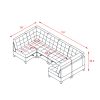 U shape Modular Sectional Sofa; DIY Combination; includes Four Single Chair and Two Corner