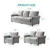 Linen Fabric Upholstery with Storage Sofa 1+2+3 Sectional