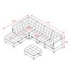 L shape Modular Sectional Sofa; DIY Combination; includes Three Single Chair ; Two Corner and Two Ottoman