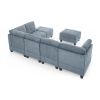 L shape Modular Sectional Sofa; DIY Combination; includes Three Single Chair ; Two Corner and Two Ottoman